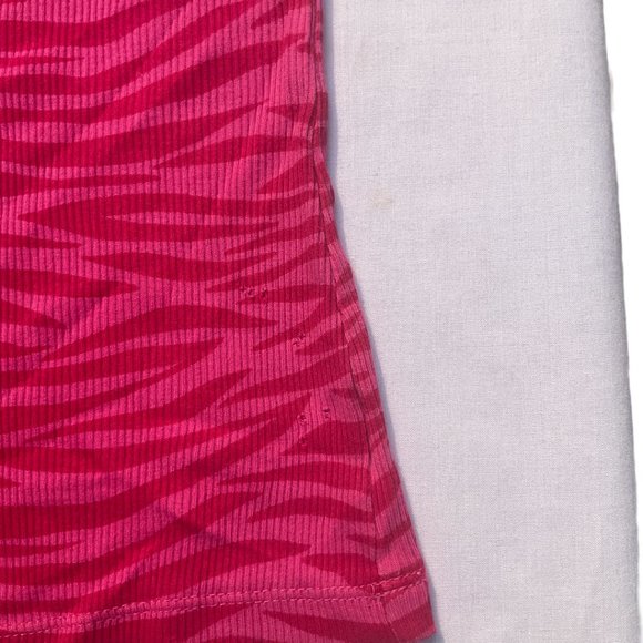 Hot Pink Zebra Print Baby Tee tank top shirt - Picture 3 of 6